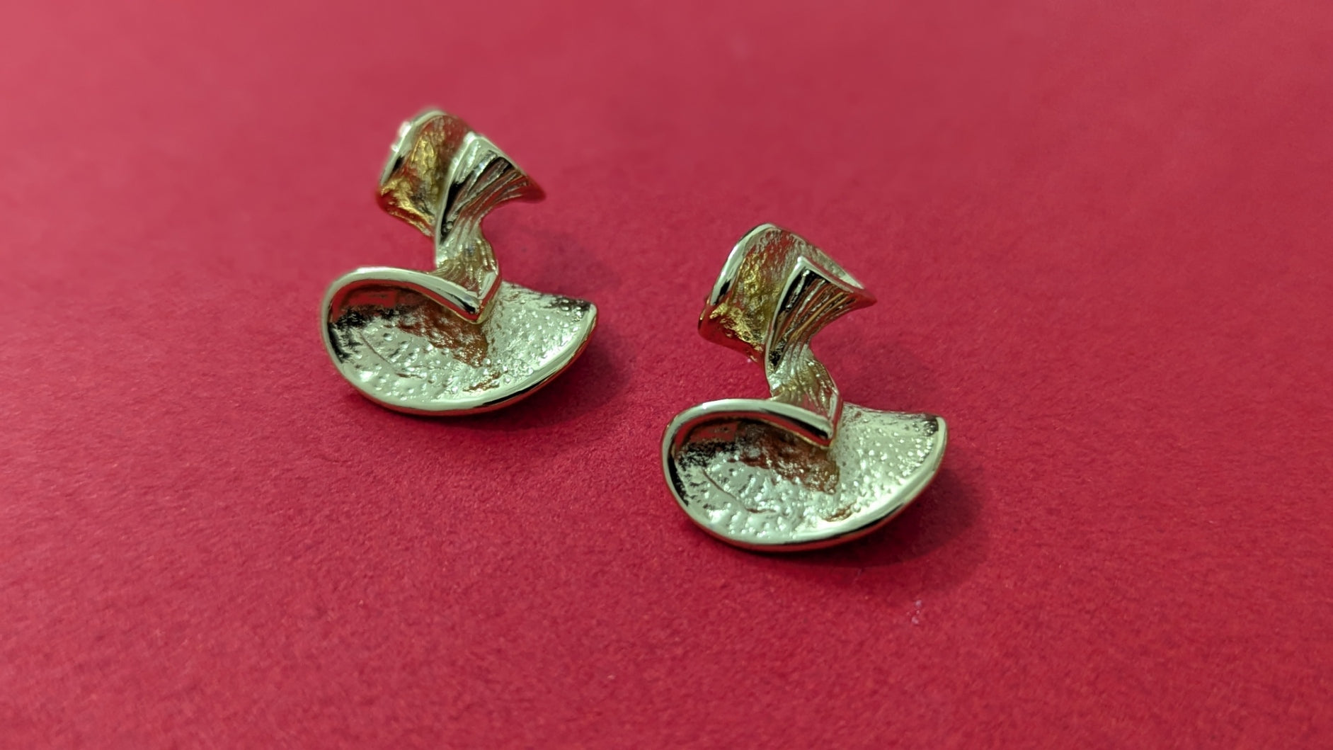 Twisted Gold Plated Statement Earrings